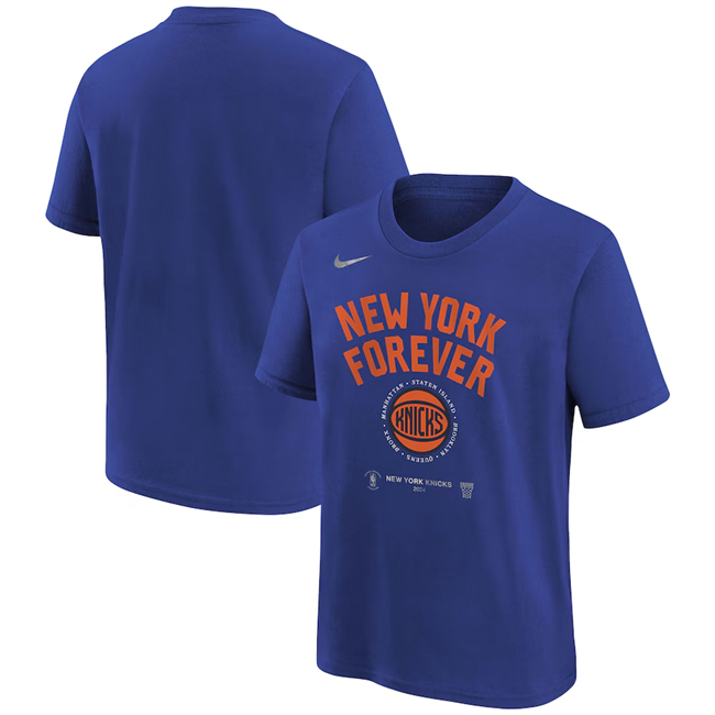 Men's New York Knicks Royal 2024 Playoffs Mantra T-Shirt